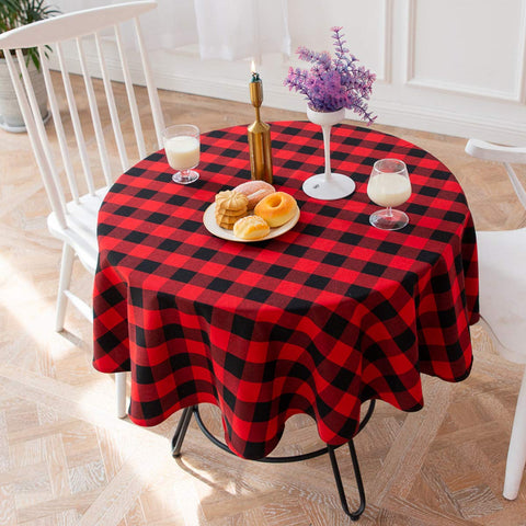 Bettery Home dining room scene featuring checkered tablecloth and warm ambiance.