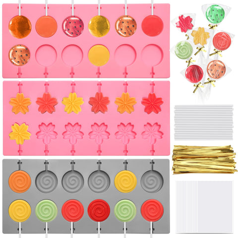 Bettoor 303Pcs silicone lollipop molds kit for versatile candy making and gifts