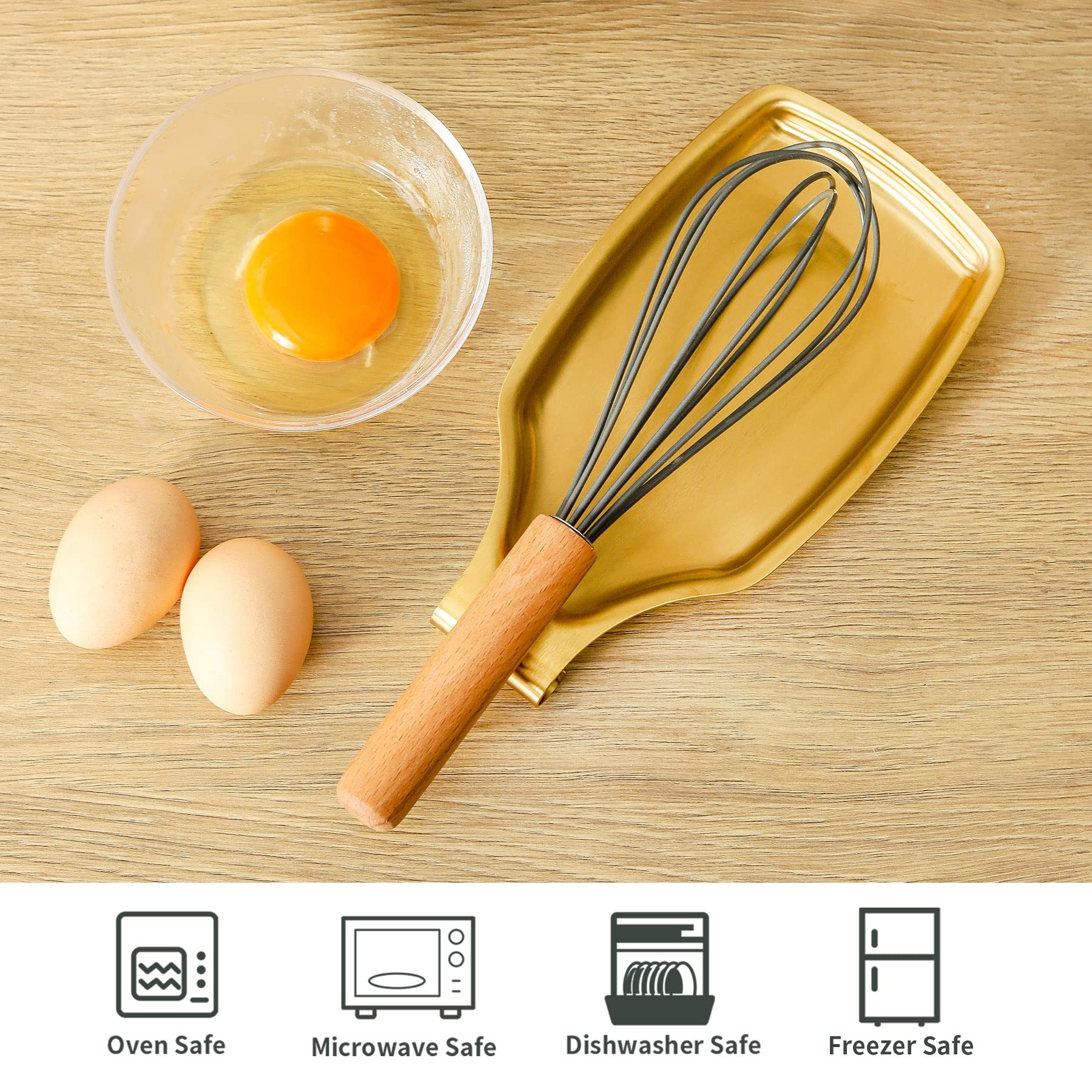 BETTWILL gold spoon rest in stainless steel finish resists dents.