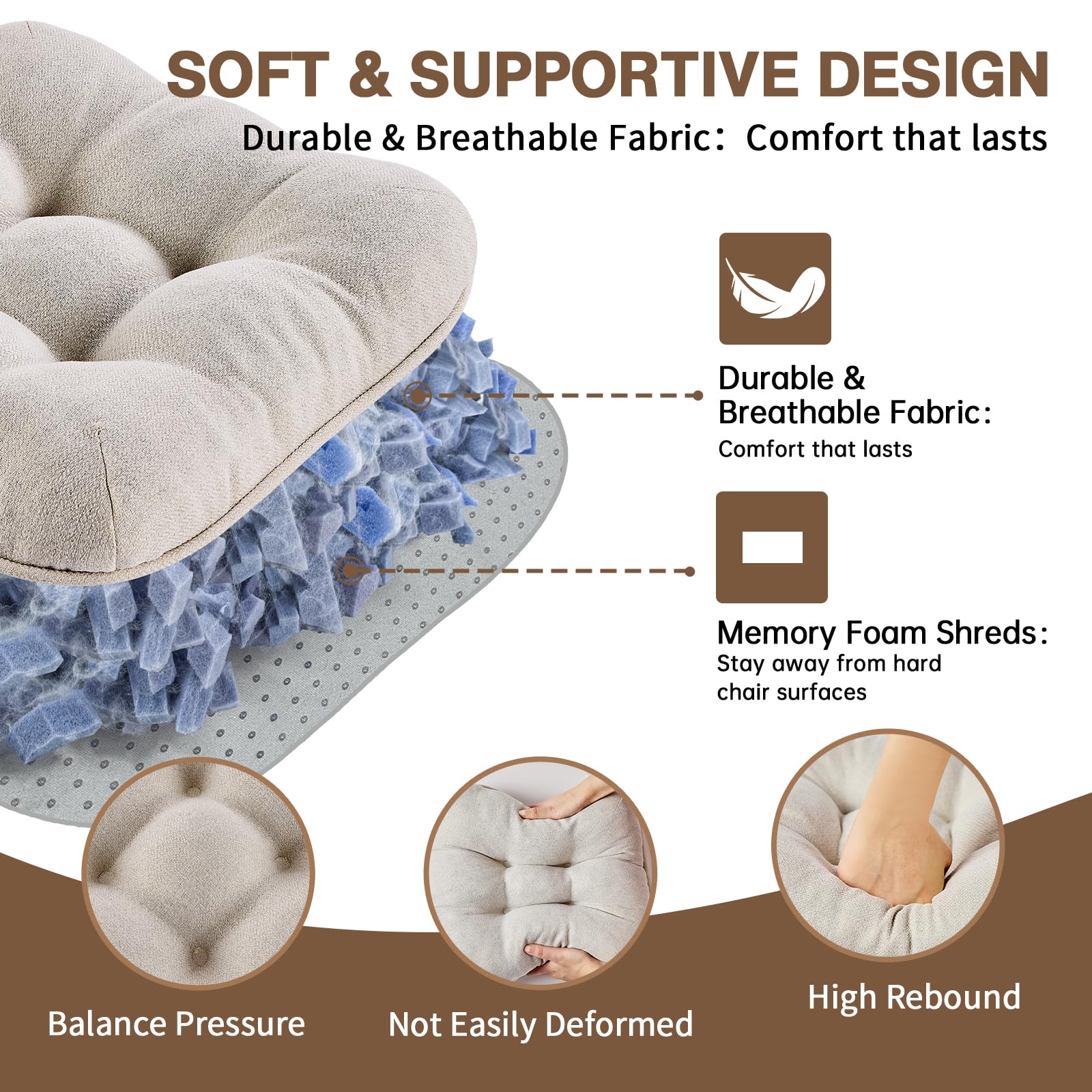 BETU cushion suited for work or meals, offering all-day comfort