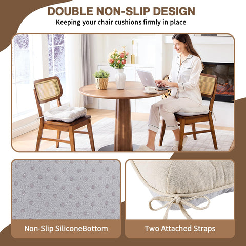 BETU cushions with non-slip bottom on a kitchen chair for stable seating