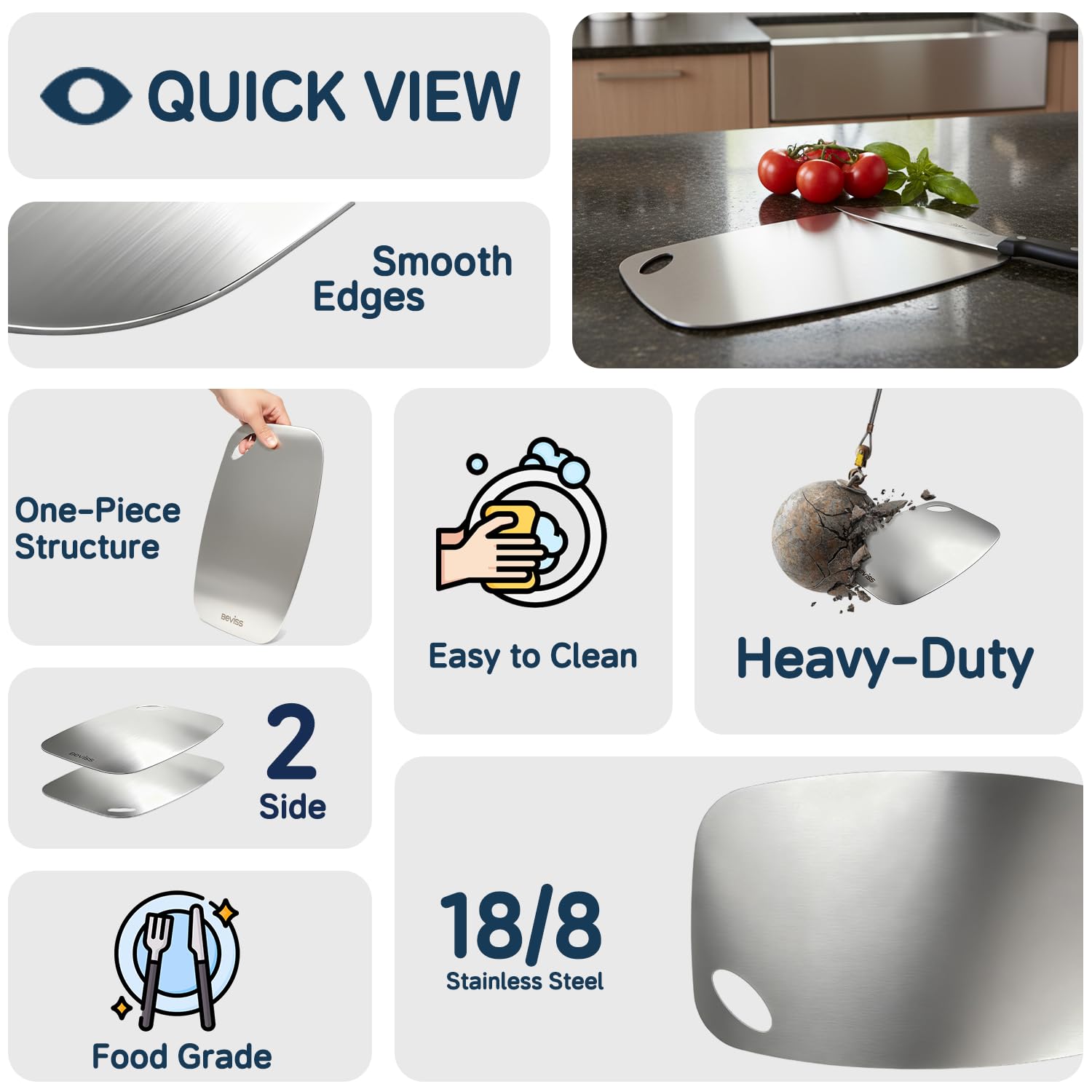Beviss cutting board fruit-vegetable-side keeps produce separated during prep.