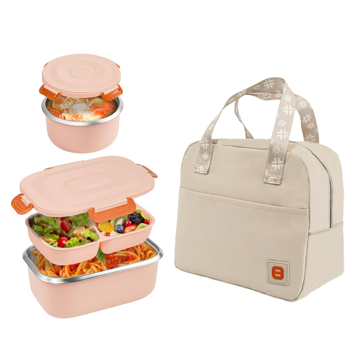 BEVISS insulated Bento Box with Thermo for on-the-go meals