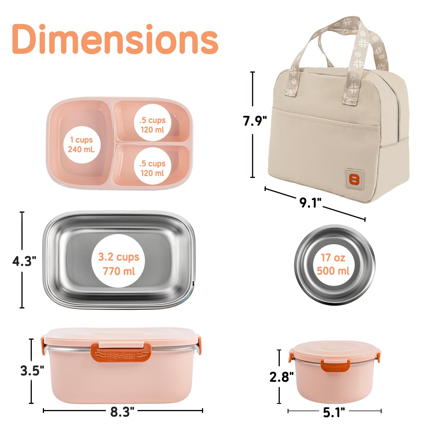 BEVISS bento upper tier partition separates portions