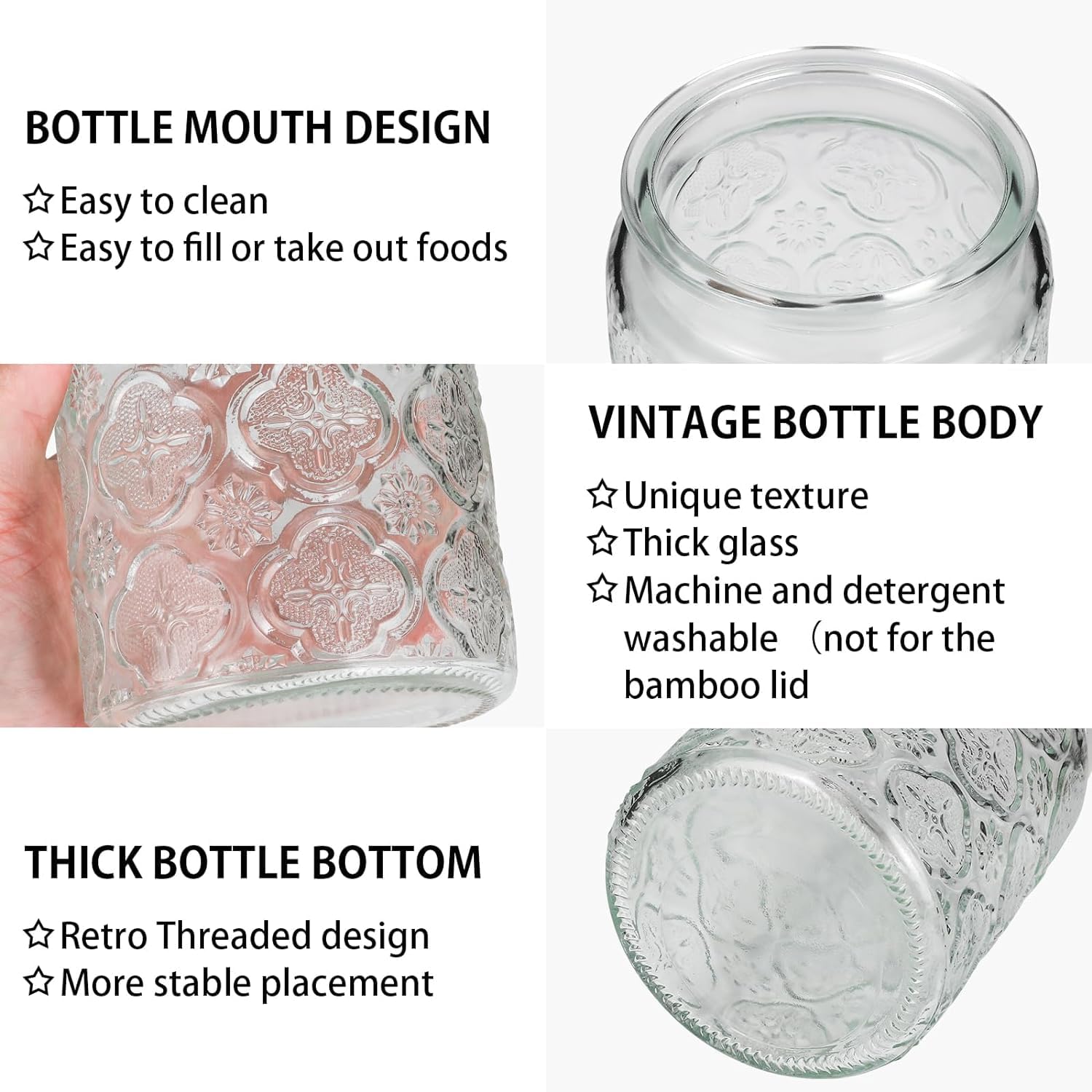 Bewave glass jar displayed in living room for stylish storage.