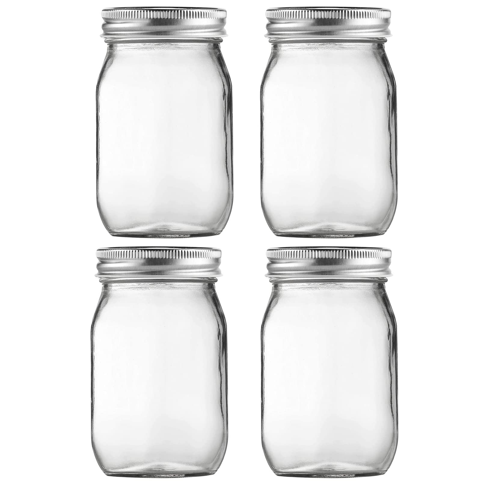 BEWAVE glass mason jar 16oz for versatile food storage.