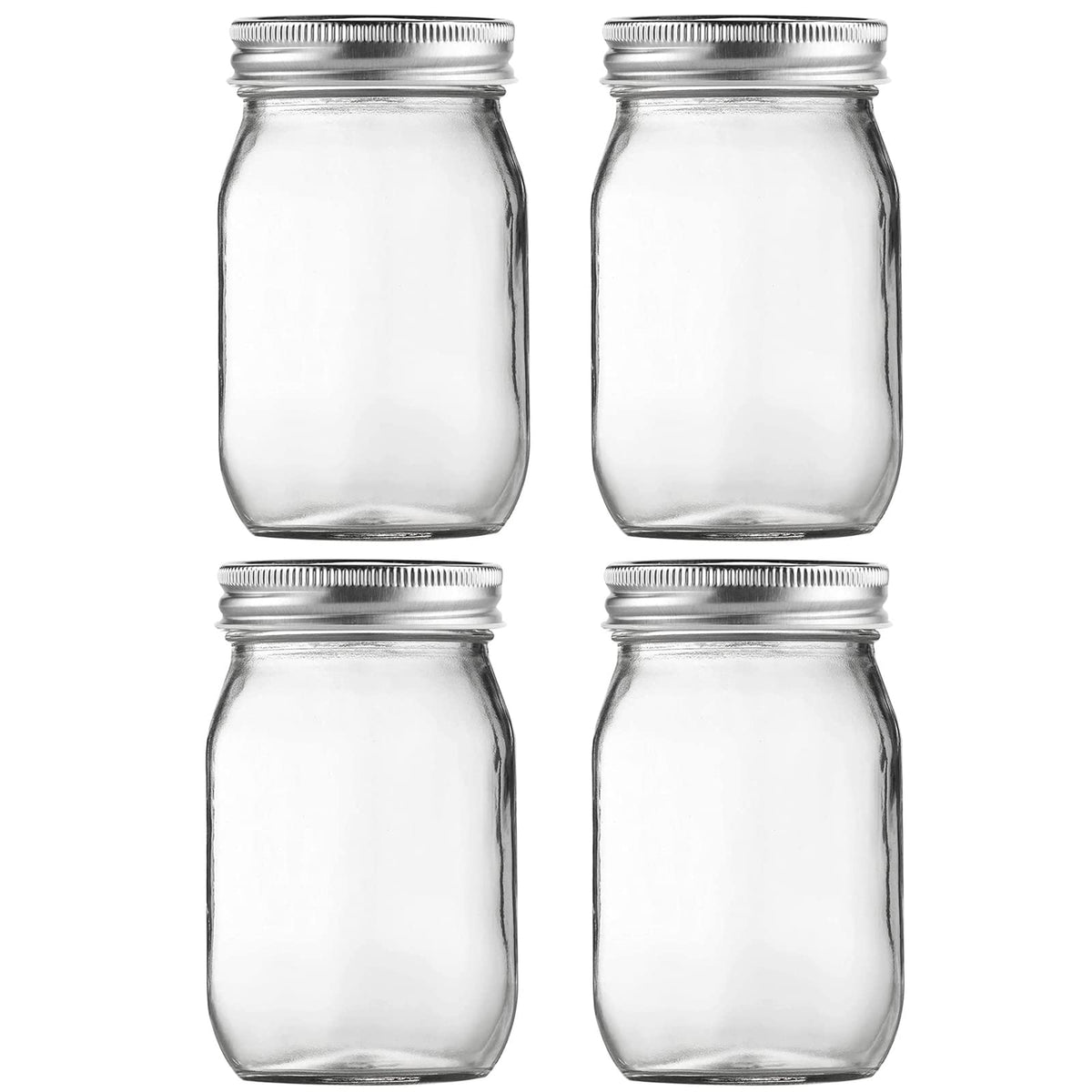 BEWAVE glass mason jar 16oz for versatile food storage.