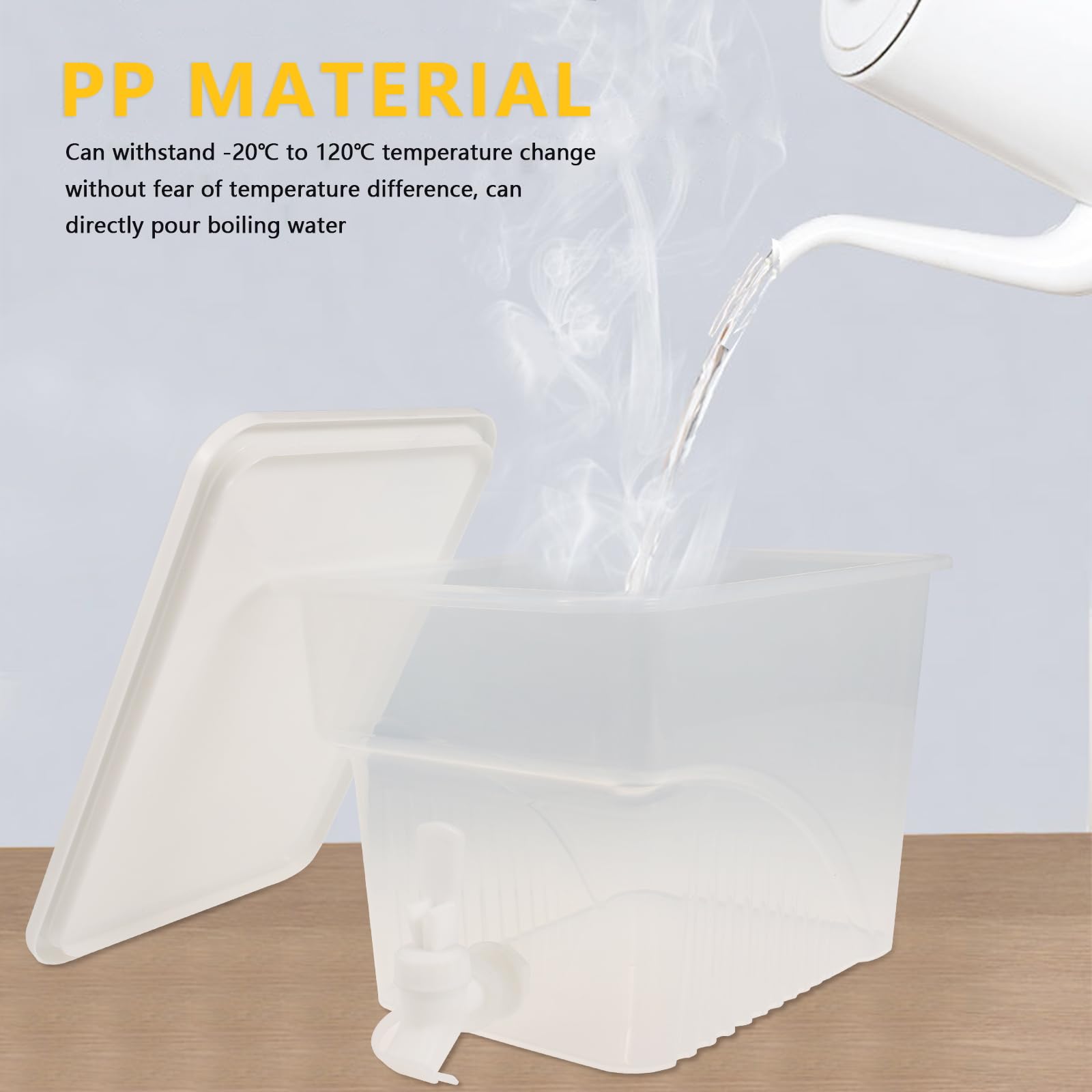 BEWBBAT BPA-free plastic dispenser highlights safe material for everyday drinks.