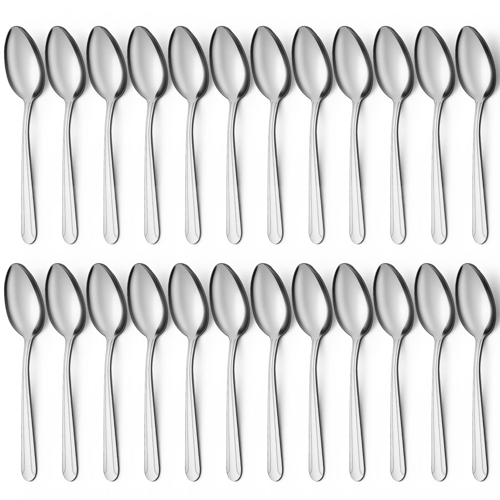 BEWOS 24-piece spoons set with polished dinner spoons for everyday dining and entertaining