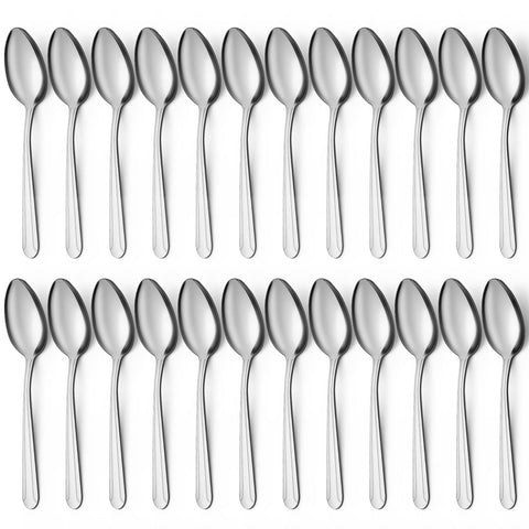 BEWOS 24-piece spoons set with polished dinner spoons for everyday dining and entertaining