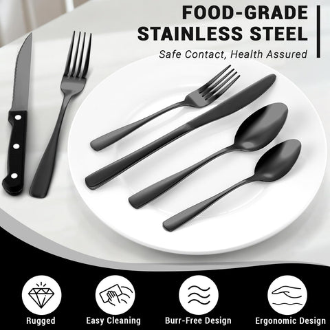 BEWOS teaspoons and cutlery set ready for dishware-compatible table settings.
