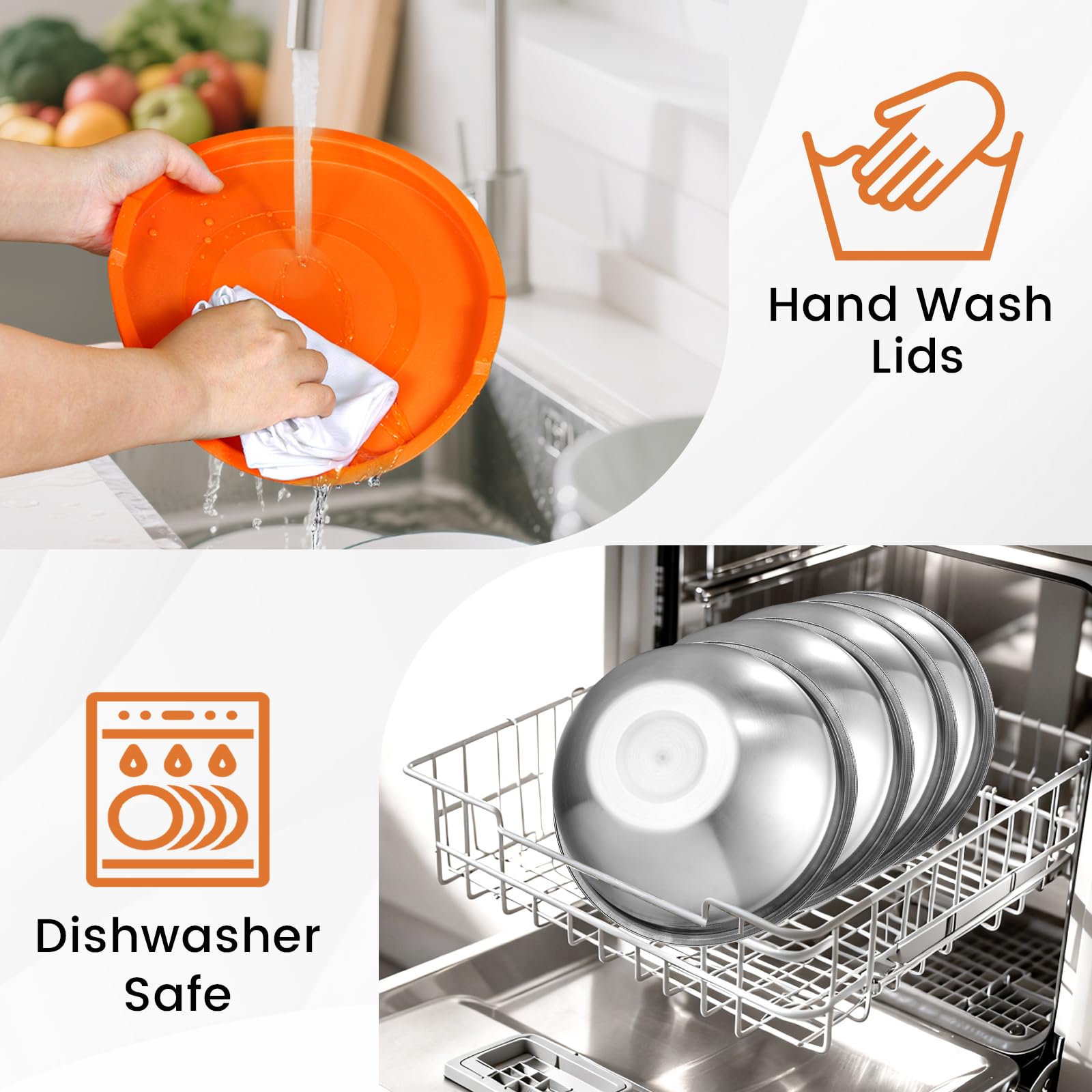 BEWOS colored stainless steel bowls add vibrant style to kitchens and tables