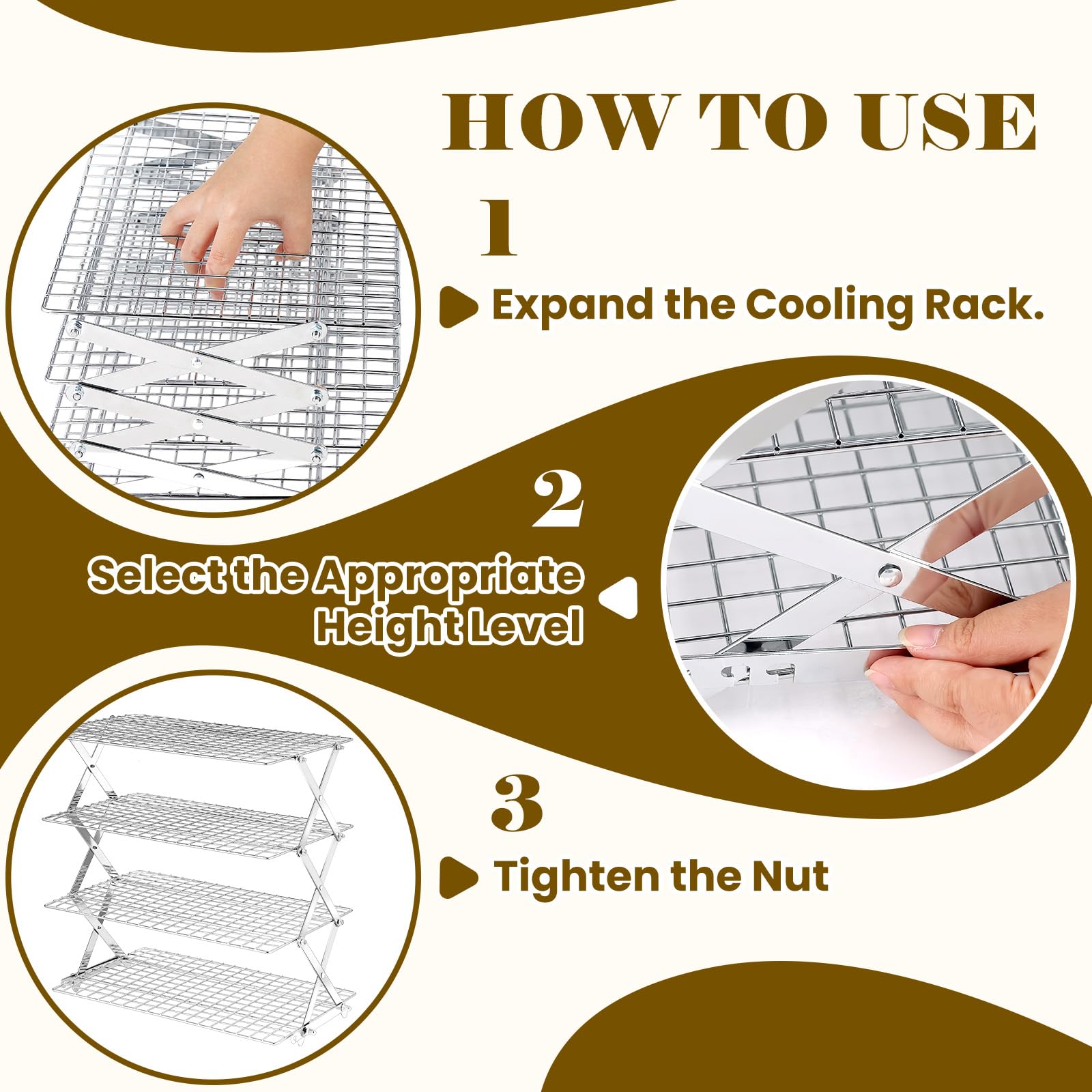 BEWOS dishwasher-safe cooling rack for easy cleanup after baking