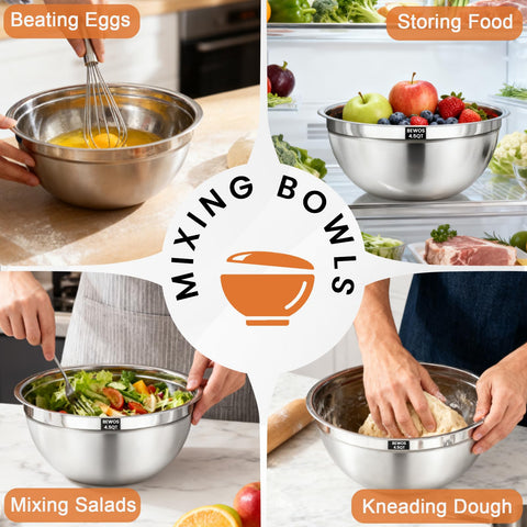 BEWOS gift-ready stainless steel bowl set for new homes and gatherings