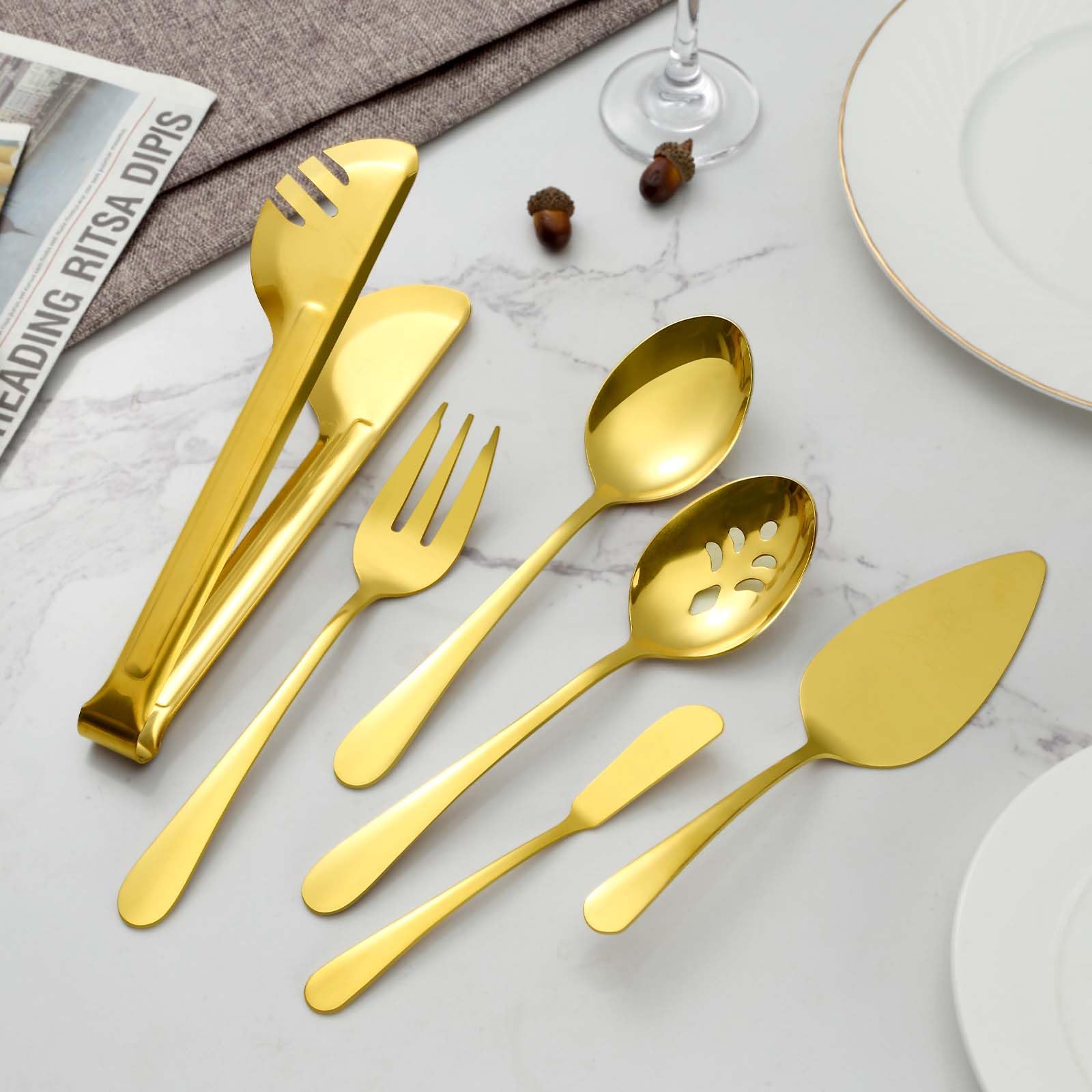 BEWOS Gold butter knives for spreading and serving