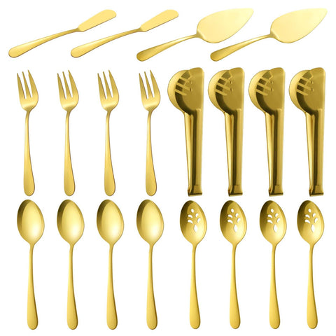 BEWOS Gold large spoons for easy buffet serving