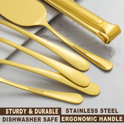 BEWOS Gold serving tongs for easy grabbing