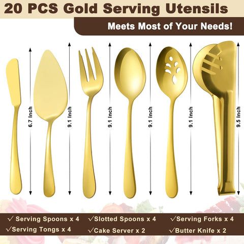 BEWOS Gold slotted spoons for draining sauces