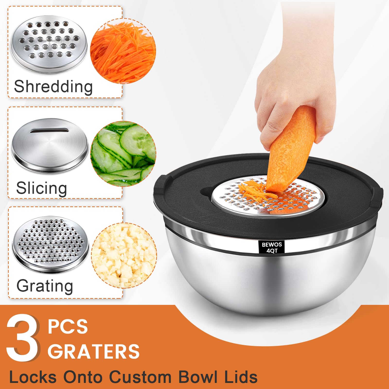 BEWOS nesting bowls conserve cabinet space