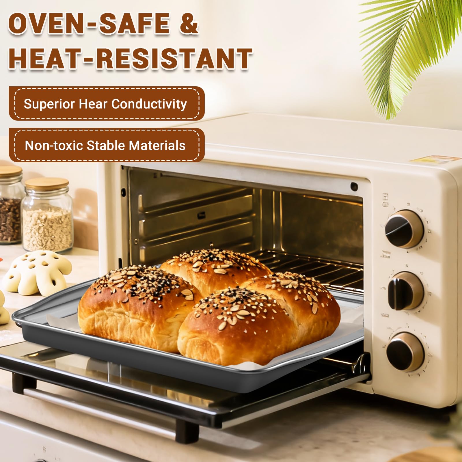 BEWOS raised wire rack keeps baked goods elevated for even cooling.