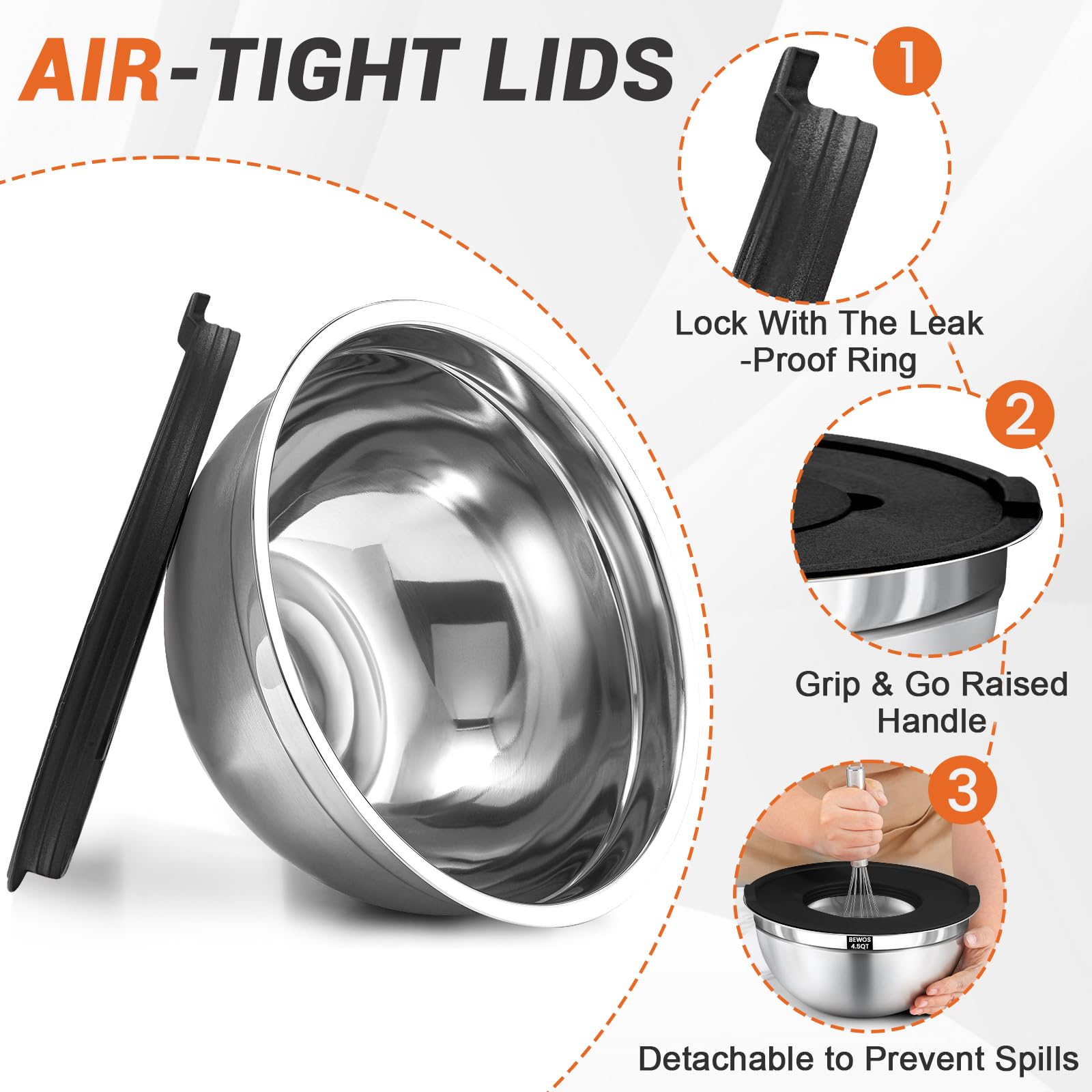 BEWOS snap-on lids lock in freshness