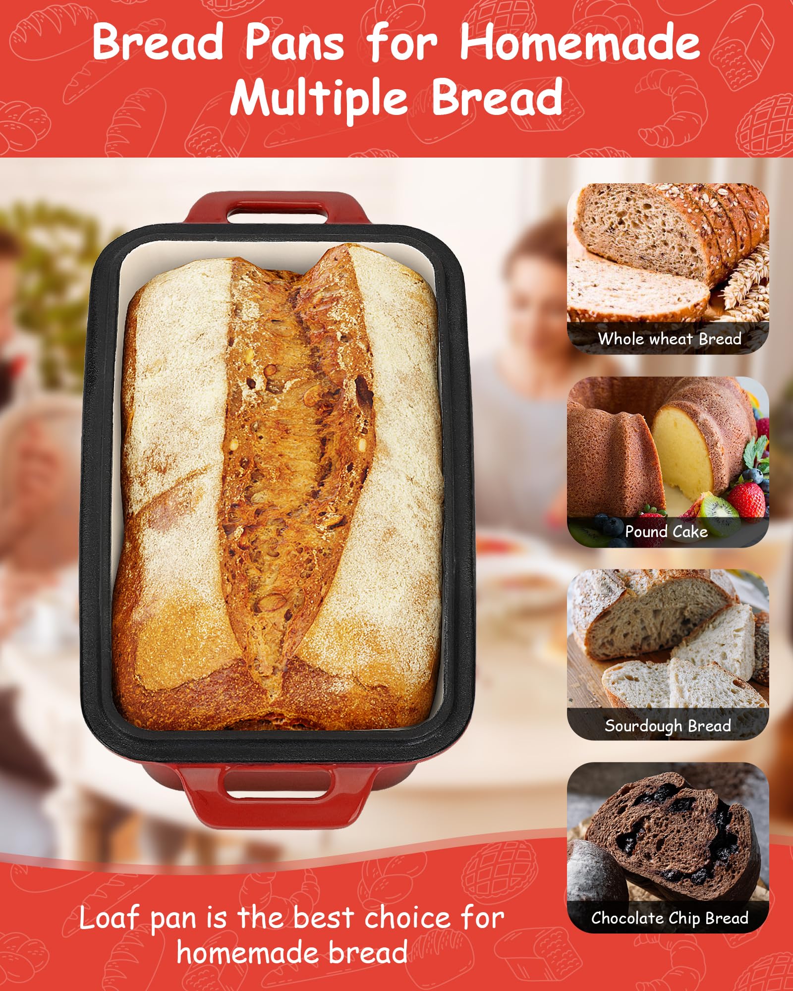 Bexmder loaf pan with lid, set for versatile baking.