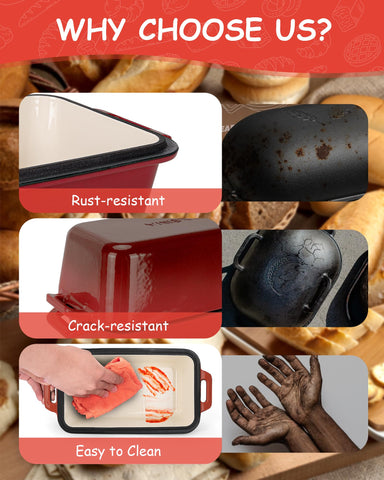 Bexmder oil brush included for seasoning and easy oiling.