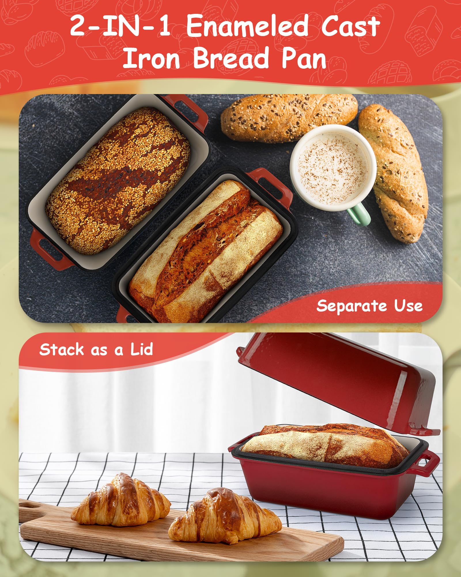 Bexmder stackable design saves space with easy-grip handles.