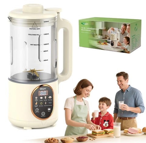 Beyn 10-in-1 nut milk maker 60oz jar for creamy almond milk at home