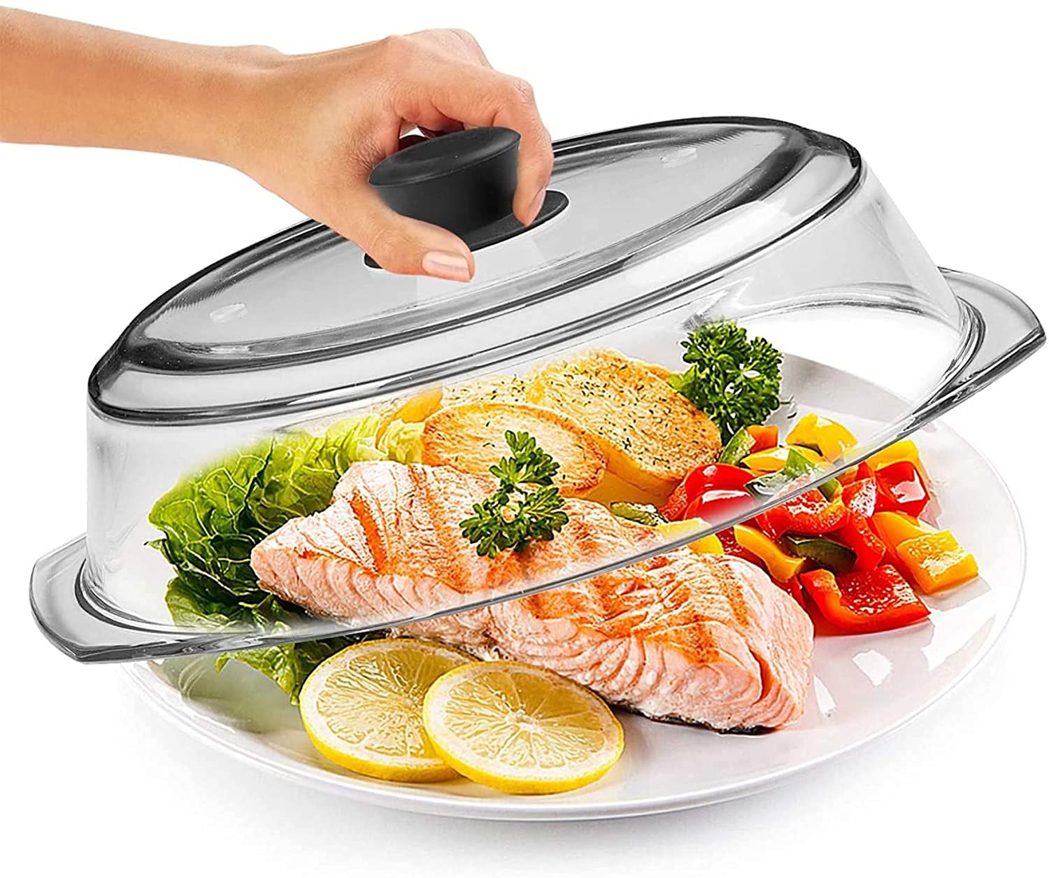 Bezrat glass lid stays crystal clear to monitor contents while reheating.