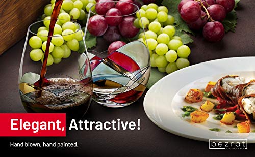 Bezrat lead-free crystal wine glasses offering clear, bright glassware.