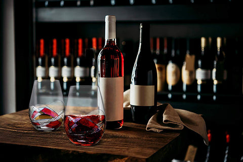 Bezrat wine glasses arranged on a dining table for a sophisticated dinner setting