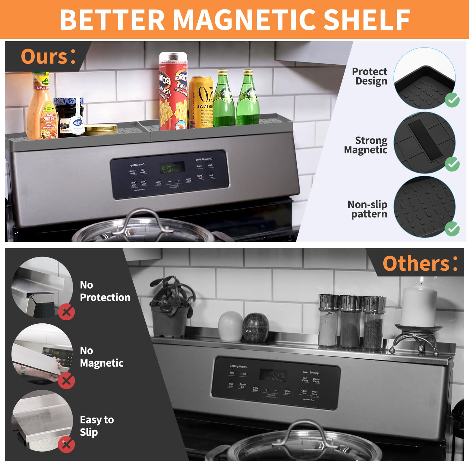 BFONS magnetic rack attaches without tools for flexible stove-top setup