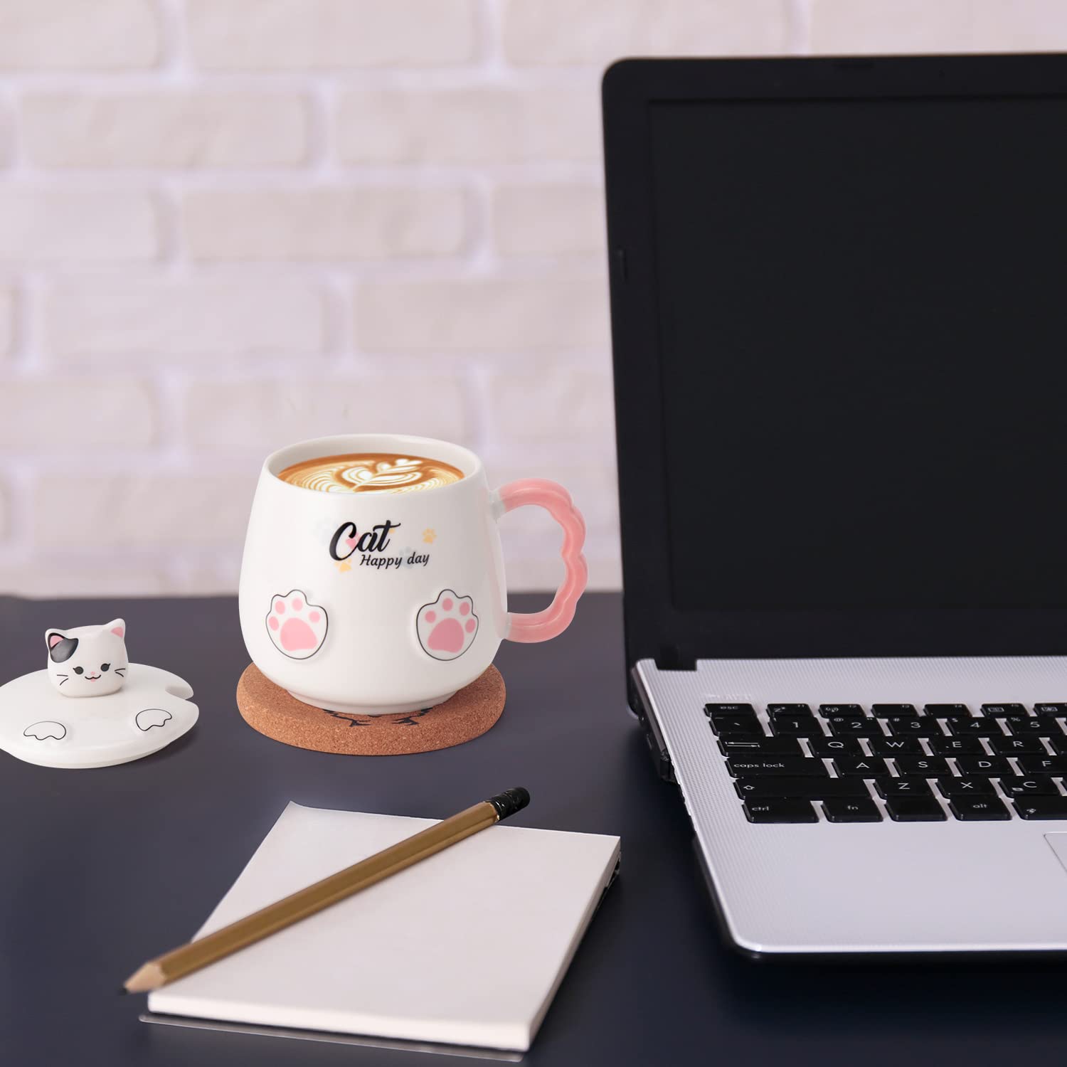 Bgbg Cat Mug comes with an anime-style coaster