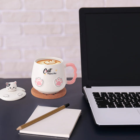 Bgbg Cat Mug comes with an anime-style coaster