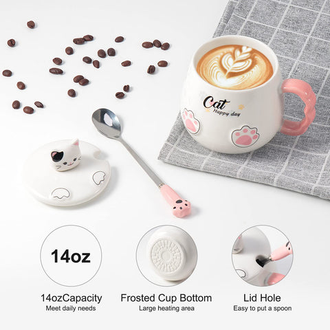 Bgbg Cat Mug flat-bottom design stays stable on warmers