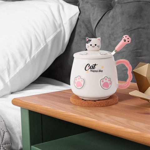 Bgbg Cute Cat Mug with kitty lid for playful style