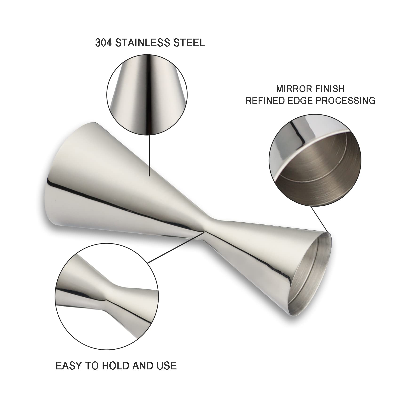 BGM.FOX ergonomic arc-shape jigger for comfortable grip