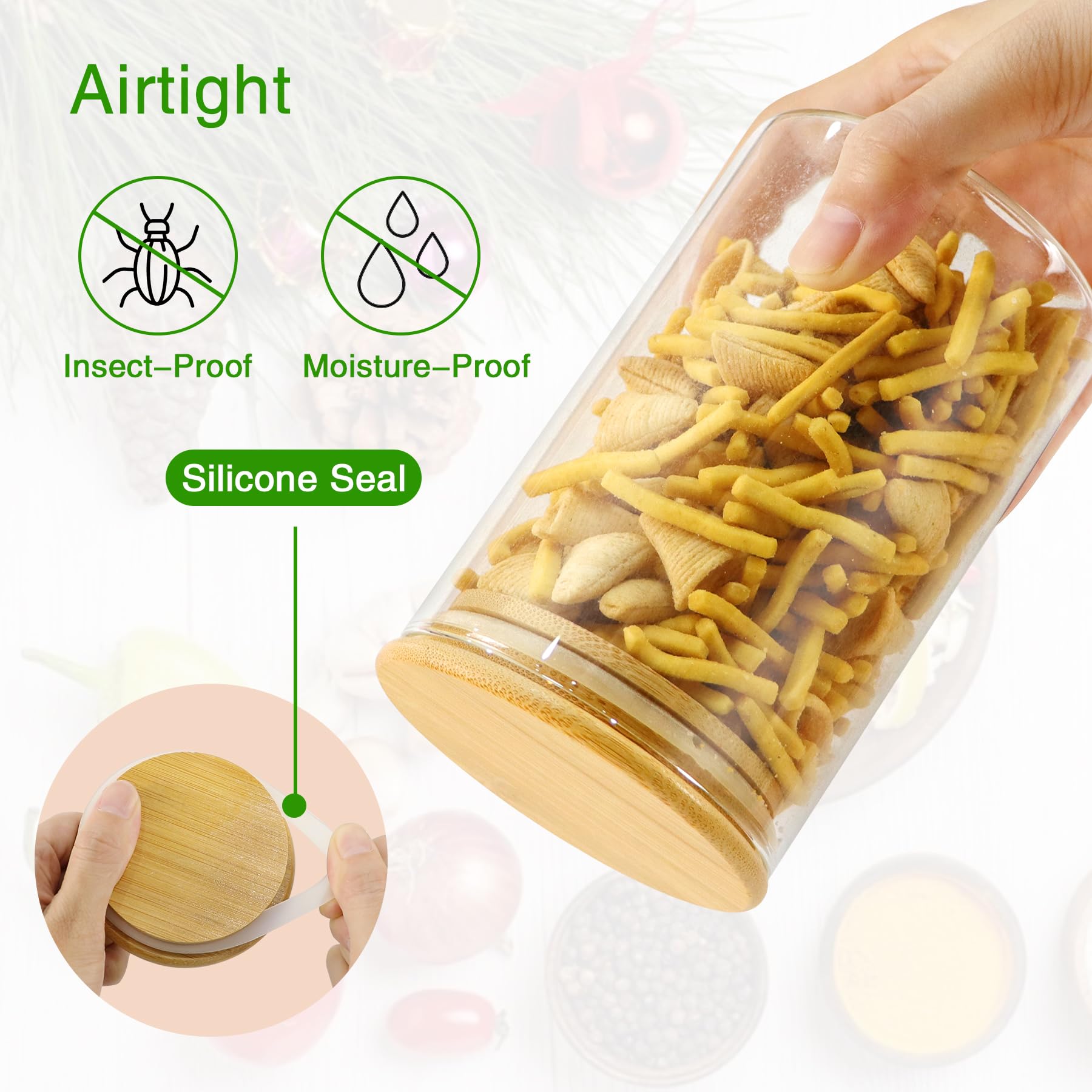 BGraceyy 20oz jar showing flour shelf-stable storage in kitchen