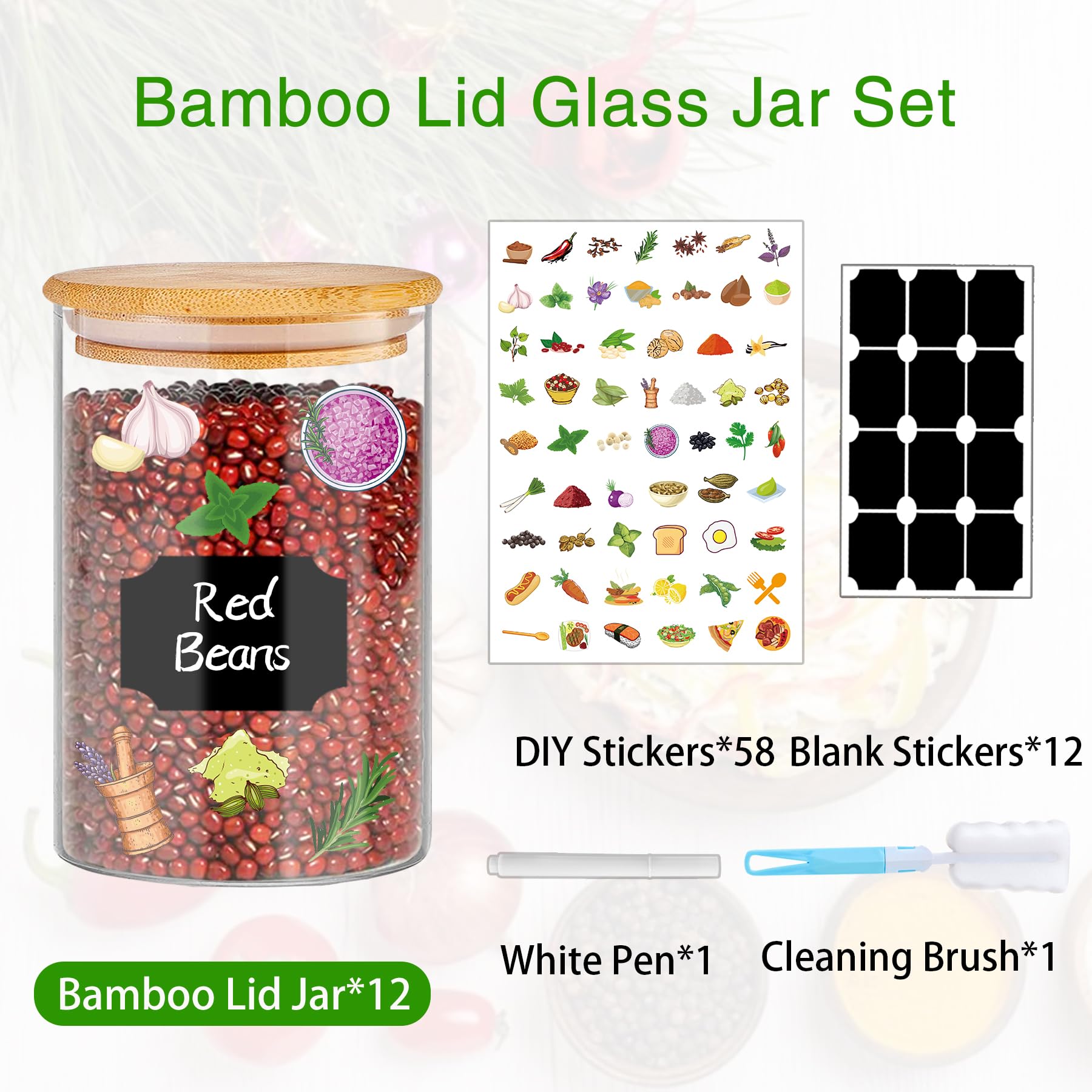 BGraceyy glass jar highlighting sugar with airtight bamboo lid preserves freshness