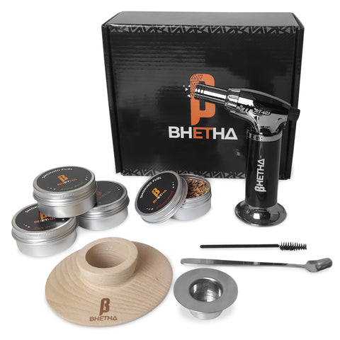 Bhetha cocktail smoker kit setup showing complete bundle for elevating home bartending