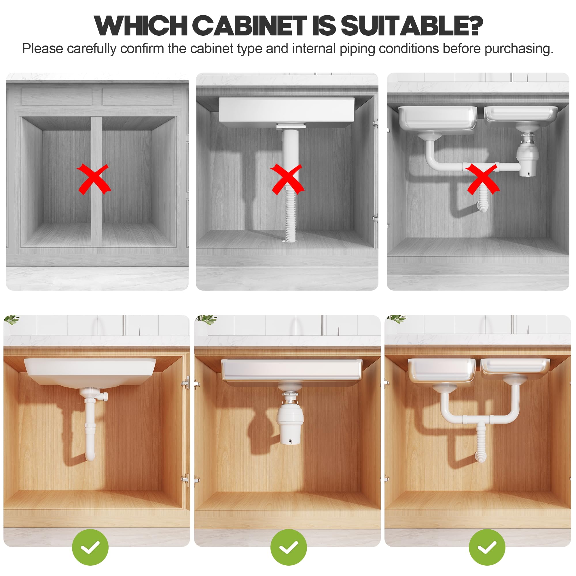 Biboraya 2-tier pull-out under-sink drawers enhance cabinet organization and access.