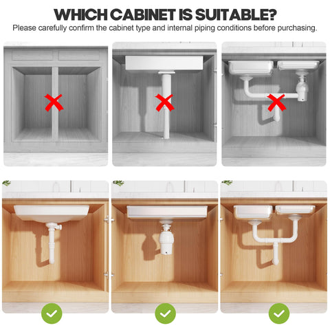 Biboraya 2-tier pull-out under-sink drawers enhance cabinet organization and access.