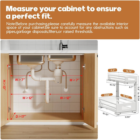 Biboraya double pull-out rails system for easy front and back access.