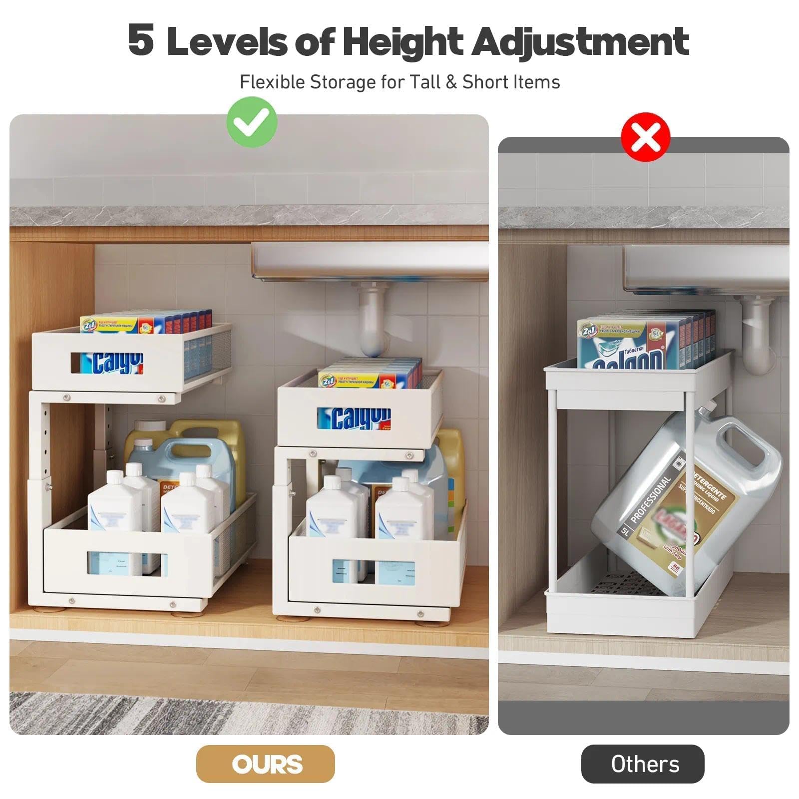 Biboraya refined mesh shelves prevent items from slipping and keep spaces tidy