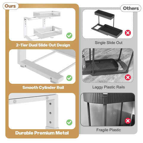 Biboraya smooth circular rails ensure quiet, effortless drawer opening