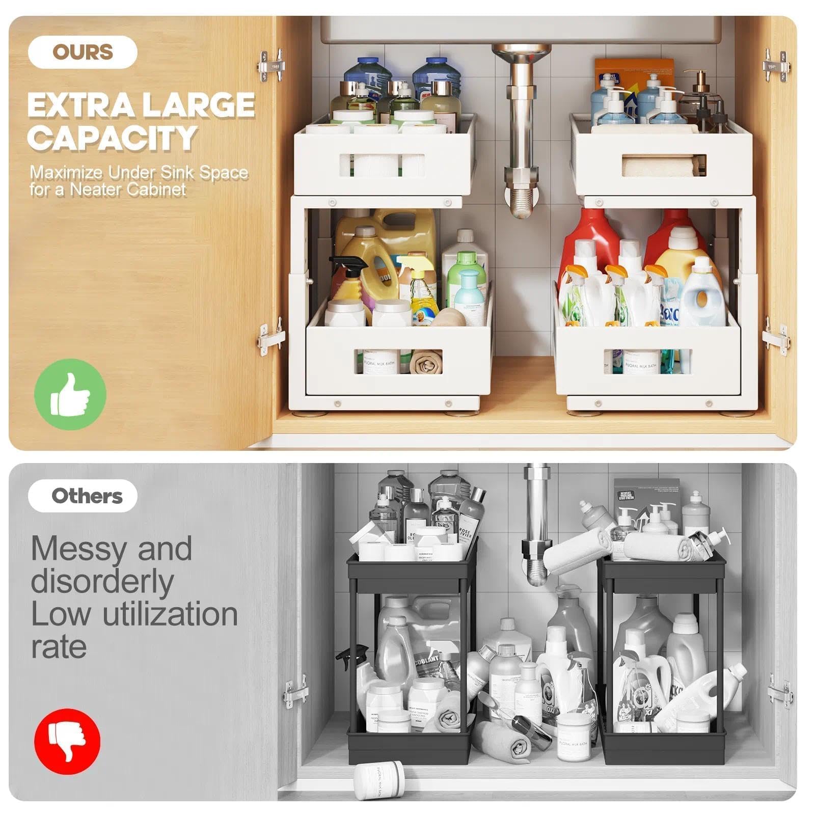Biboraya height-adjustable design fits various cabinet sizes and layouts