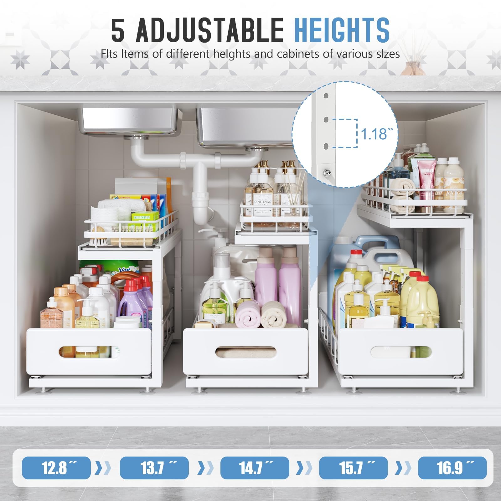 Biboraya organizers ideal for kitchen and bathroom organization under sinks