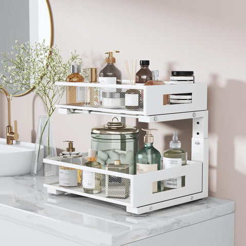 Biboraya large-capacity baskets organize cleaners, toiletries, and kitchen essentials