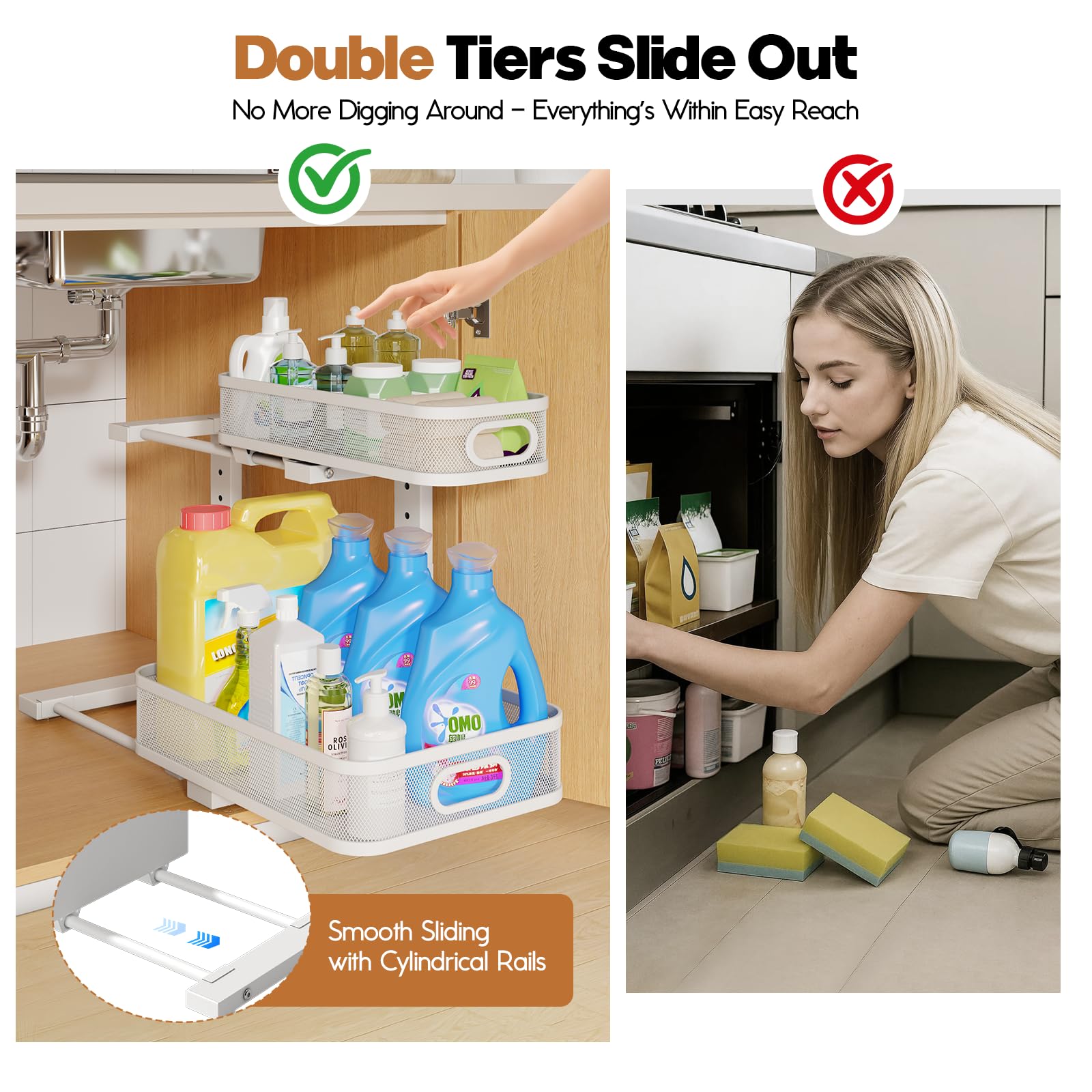 Biboraya mesh-style organizer: airy design reduces tiny items slipping.